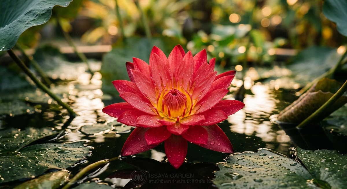 บัวสีในสวนไทย ดอกบานสดใส