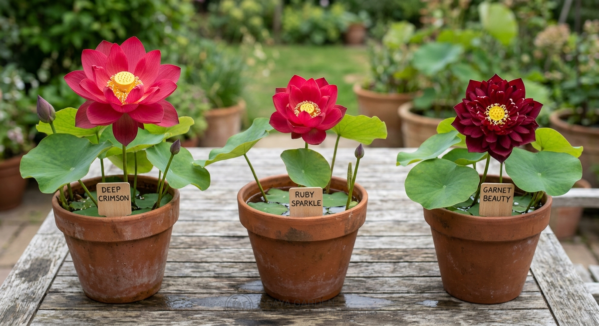 เปรียบเทียบ 3 พันธุ์บัวสีขนาดต่างกัน